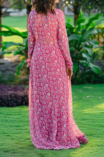 Redpine Designs Daisy Floral Print Jacket & Palazzo Set For Kids