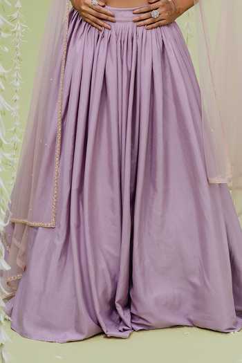 Redpine Designs Purple Crepe, Georgette, Net Cut Work, Sequins Hand Embroidered Lehenga Set For Kids Online at Aza Fashions Redpine Designs_Purple Crepe, Georgette, Net Cut Work, Sequins Hand Embroidered Lehenga Set For Kids_Online_at_Aza_Fashions