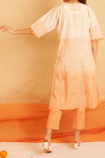 BANANA labs Delight Cotton Geometric Print Kurta For Kids