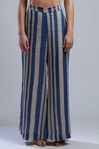 Koai_White Silk Printed Palazzo For Kids_Online_at_Aza_Fashions
