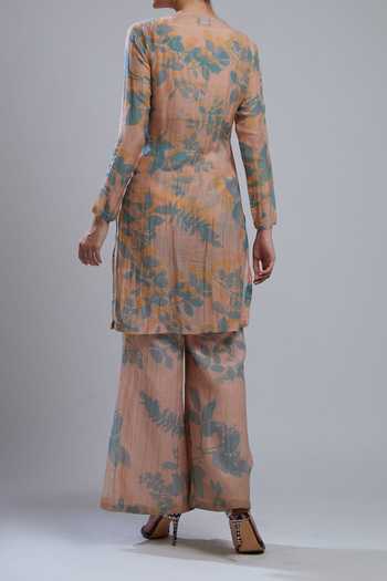 Koai Printed Chanderi Silk Kurta For Kids