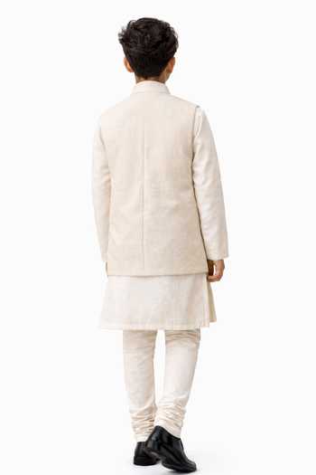 PAARSH Raktanga Embroidered Nehru Jacket & Kurta Set 