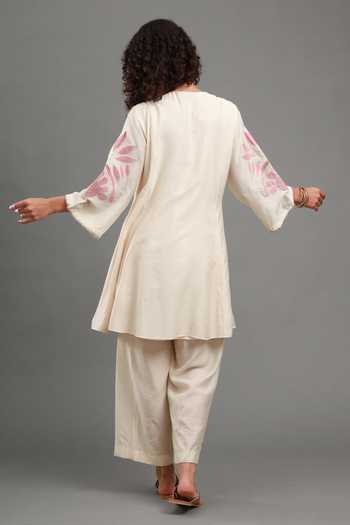 Kyra By Bhavna Tahira Chanderi Peplum Kurta & Pant Set 