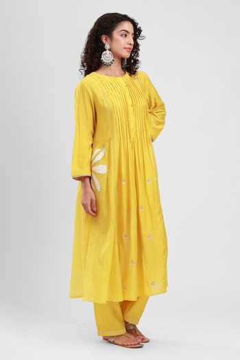 Kyra By Bhavna Gulnaz Chanderi Kurta & Pant Set 
