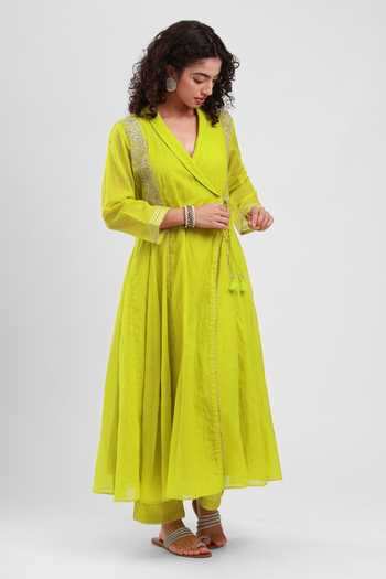 Kyra By Bhavna Nidha Chanderi Angrakha & Pant Set 