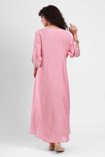 Kyra By Bhavna Fariha Chanderi Kaftan & Pant Set 