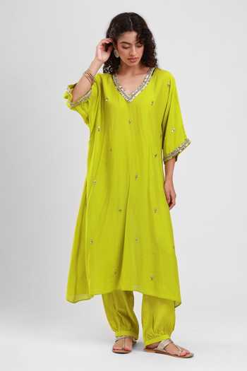 Kyra By Bhavna Fariha Chanderi Kaftan & Pant Set 