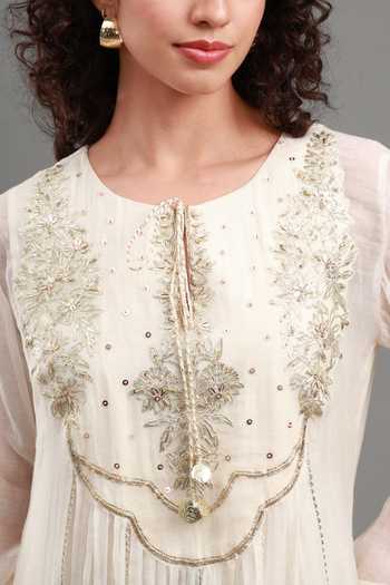 Shop Kyra By Bhavna Black Chanderi, Cambric Round Neck Myra Embroidered Anarkali Set Online at Aza Fashions Shop_Kyra By Bhavna_Black Chanderi, Cambric Round Neck Myra Embroidered Anarkali Set _Online_at_Aza_Fashions