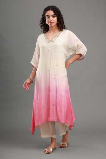 Kyra By Bhavna Zyrah Chanderi Kaftan & Pant Set 