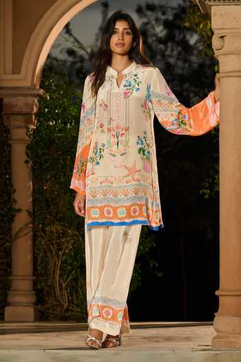 RINESSA Marine Life Print Kurta & Pant Co-ord Set 