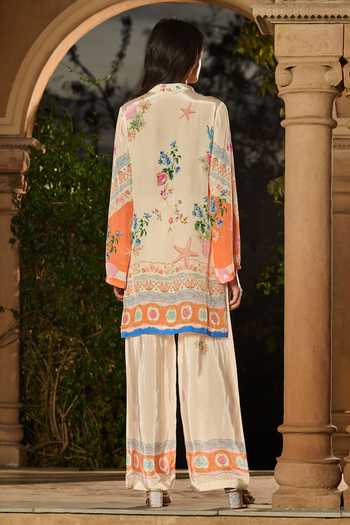 RINESSA Marine Life Print Kurta & Pant Co-ord Set 
