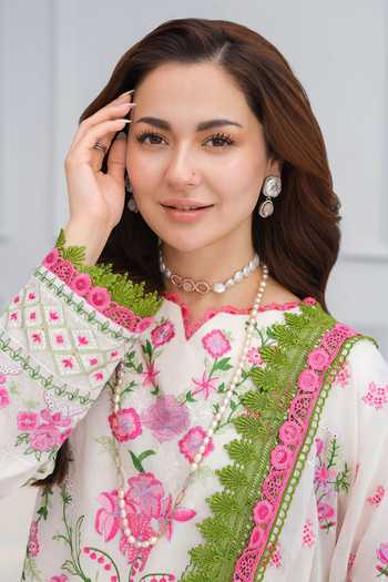 Buy RINESSA Ivory Cotton, Organza Round Neck Elyseen Embroidered Kurta Set Buy_RINESSA_Ivory Cotton, Organza Round Neck Elyseen Embroidered Kurta Set