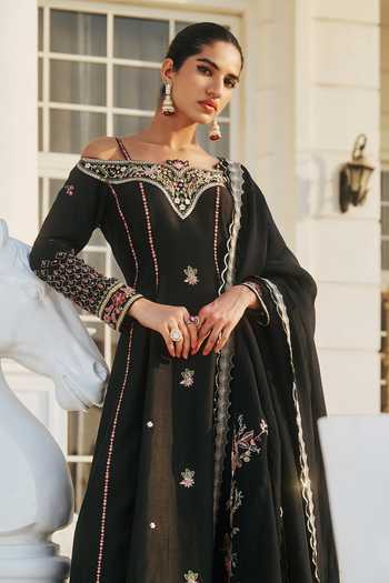 Buy RINESSA Pink Silk, Cotton, Dupion, Shantoon Off Anarkali With Scallop Dupatta Online at Aza Fashions Buy_RINESSA_Pink Silk, Cotton, Dupion, Shantoon Off Anarkali With Scallop Dupatta _Online_at_Aza_Fashions