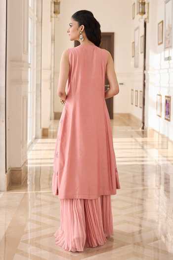 RINESSA Embellished Jacket Ruched Skirt Set 