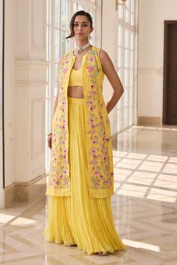 RINESSA Embellished Jacket Ruched Skirt Set 