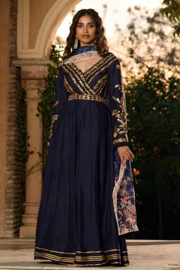 RINESSA Hand Embroidered Anarkali With Dupatta 