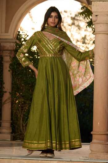 RINESSA Hand Embroidered Anarkali With Dupatta 