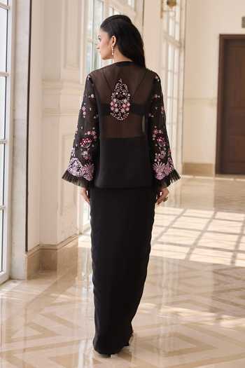 RINESSA Embroidered Jacket Dhoti Skirt Set 