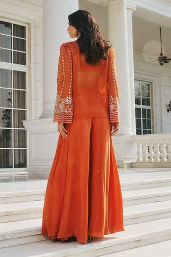 RINESSA Hand Embellished Jacket Sharara Set 