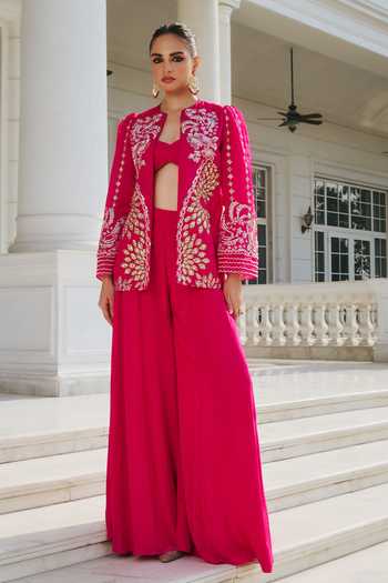 RINESSA Hand Embellished Jacket Sharara Set 