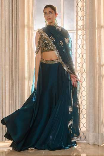 RINESSA Hand Embroidered Blouse Lehenga Set 