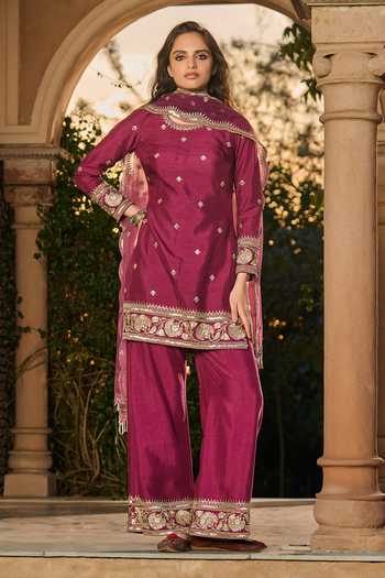 RINESSA Zari Work Kurta Palazzo Set 