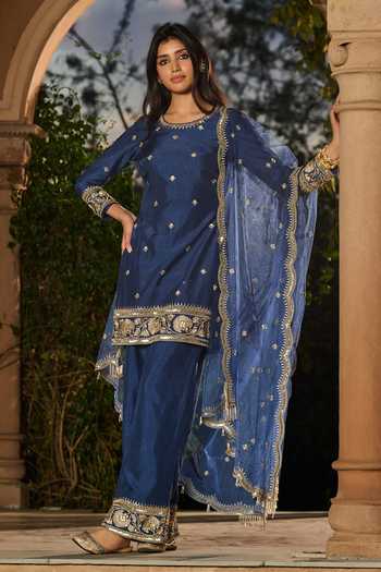 RINESSA Zari Work Kurta Palazzo Set 