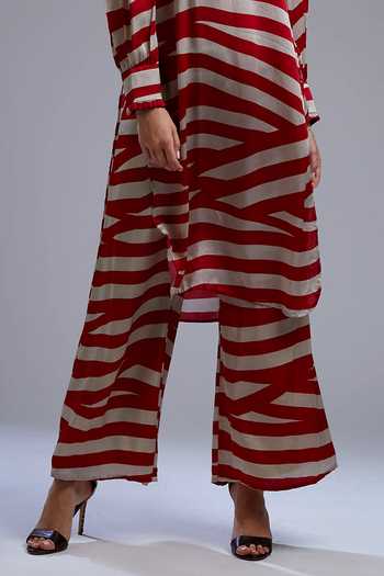 Koai_White Silk Printed Palazzo For Kids_Online_at_Aza_Fashions