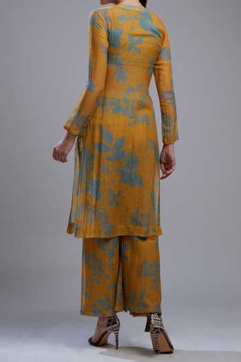 Koai Printed Chanderi Silk Kurta For Kids