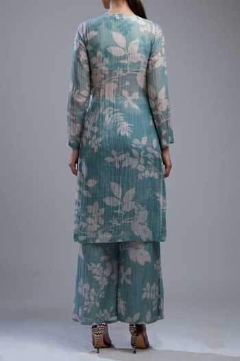 Koai Printed Chanderi Silk Kurta For Kids