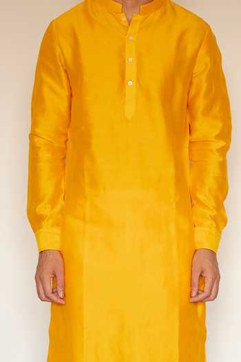 Chrkha Yellow Chanderi Silk, Cotton Satin Embroidery Floral Printed Achkan And Kurta Set For Kids Online at Aza Fashions Chrkha_Yellow Chanderi Silk, Cotton Satin Embroidery Floral Printed Achkan And Kurta Set For Kids_Online_at_Aza_Fashions