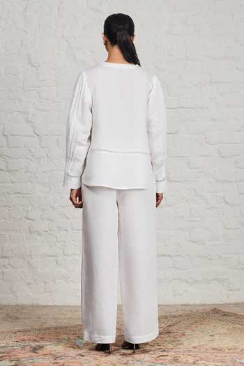 Sue Mue Halo Embroidered Top & Pant Set 
