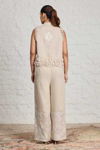 Sue Mue Lilibet Ruffle Layered Shirt & Pant Set 
