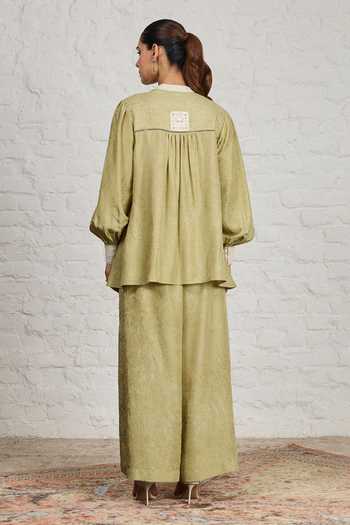 Sue Mue Jane Crushed Pure Silk Top & Pant Set 