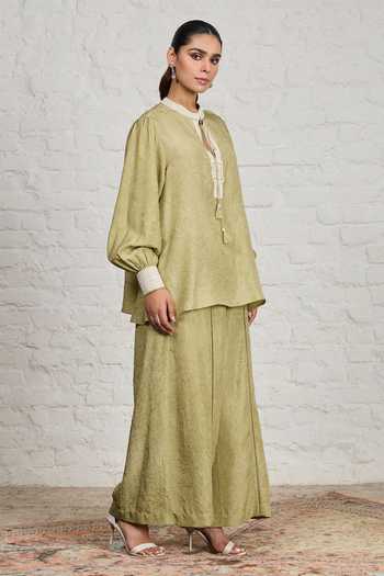 Sue Mue Jane Crushed Pure Silk Top & Pant Set 