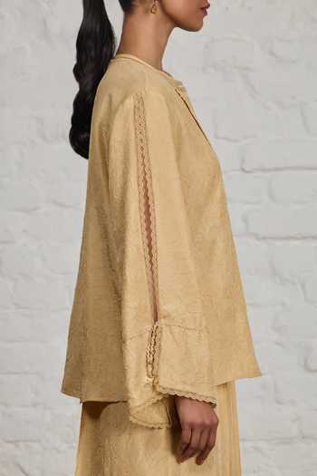 Buy Sue Mue Yellow Silk Round Neck Liora Crushed Pure Top And Pant Set Online at Aza Fashions Buy_Sue Mue_Yellow Silk Round Neck Liora Crushed Pure Top And Pant Set _Online_at_Aza_Fashions