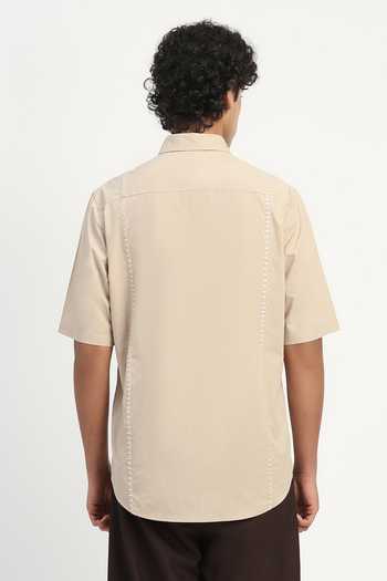 Abraham And Thakore Stab Stitch Stripe Shirt 