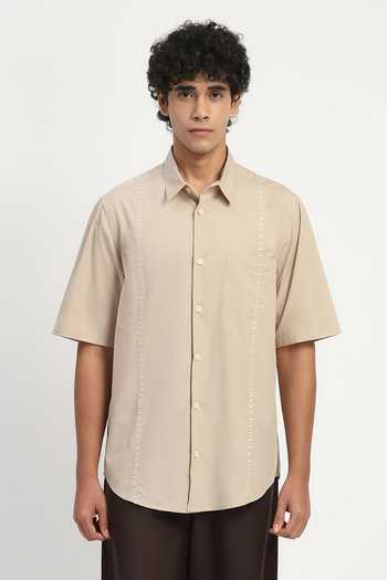 Abraham And Thakore Stab Stitch Stripe Shirt 