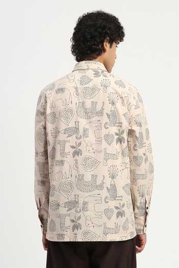 Abraham And Thakore Kantha Animals Pattern Shirt 