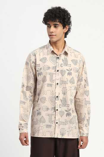 Abraham And Thakore Kantha Animals Pattern Shirt 