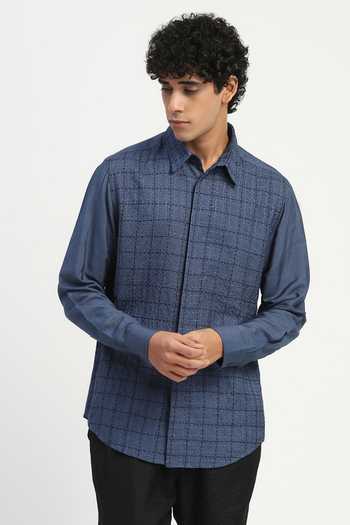 ABRAHAM AND THAKORE Stab Stitch Checks Shirt 