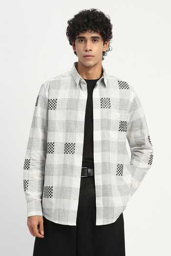 Abraham And Thakore Sequin Checks Pattern Shirt 