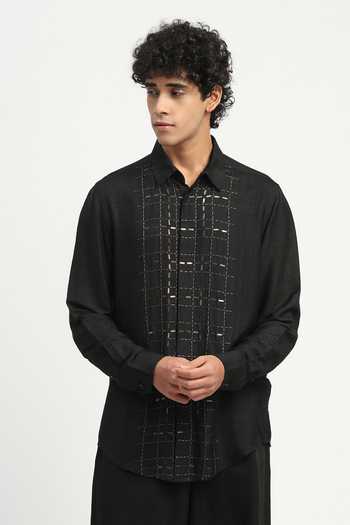 Abraham And Thakore Sequin And Stab Shirt 