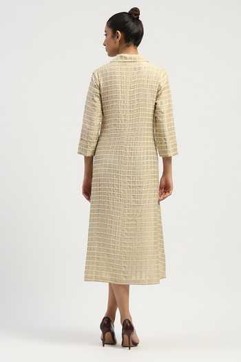 Abraham And Thakore Pleat & Tape Detailed Dress 