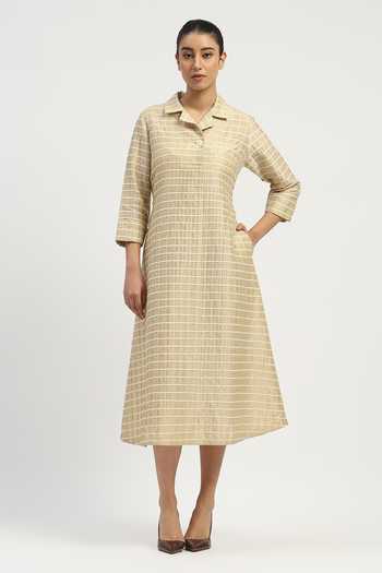 Abraham And Thakore Pleat & Tape Detailed Dress 