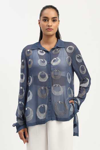 Abraham And Thakore Ottoman Moon Embellished Shirt 