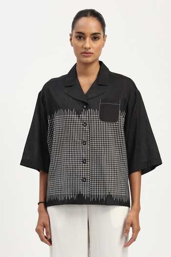 Abraham And Thakore Ikat Checkered Pattern Shirt 