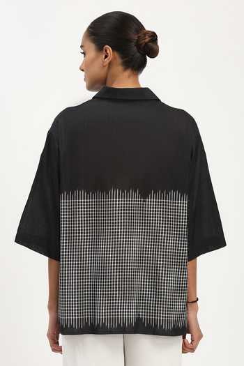 Abraham And Thakore Ikat Checkered Pattern Shirt 