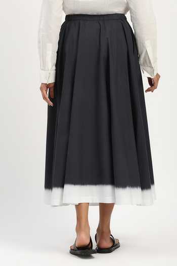 Abraham And Thakore Tie Dye Ombre Bordered Skirt 