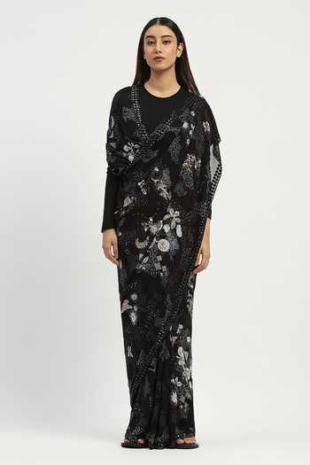Abraham And Thakore Floral Print Saree 